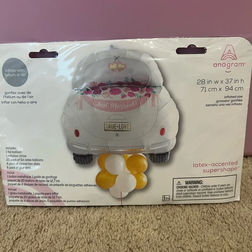 Anagram Just Married Car Balloon